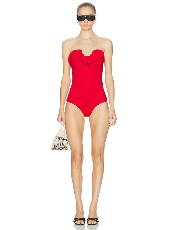 ワンピース水着 MAGDA BUTRYM Woman Swimsuit Pink 628524 PINK NWT Magda Butrym x H&M Rose Appliqué Swimsuit in Red sz L | eBay