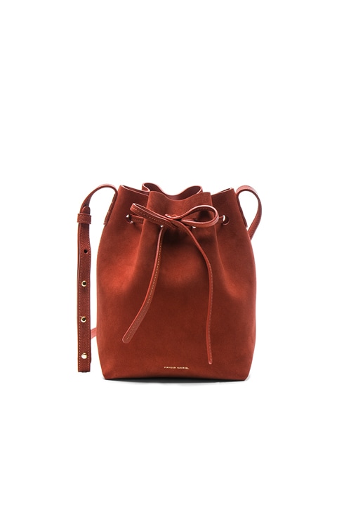 mansur gavriel suede bucket bag