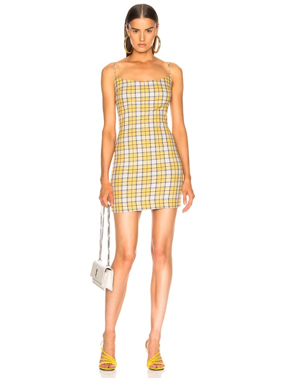 Miaou Viki Dress in Yellow Plaid FWRD