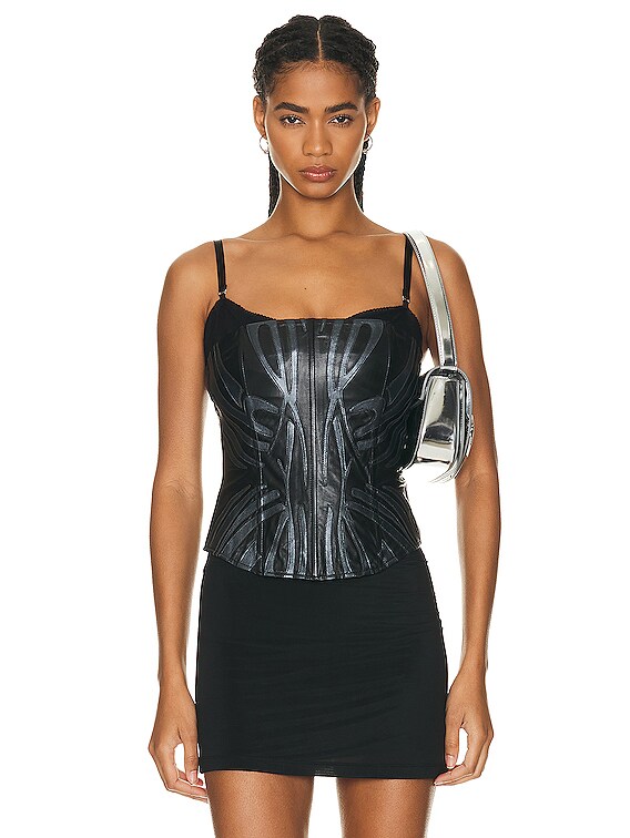 Miaou Chuck Corset Top in Black | FWRD