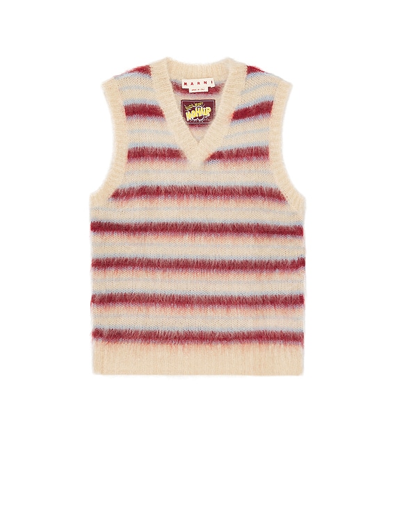 Marni V Neck Sweater Vest in Tan | FWRD