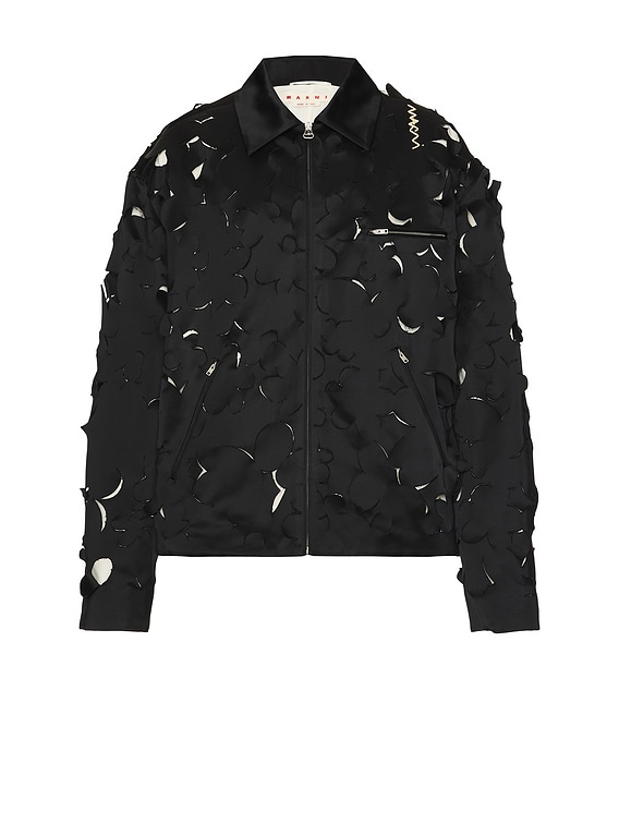 Marni Laser Cut Jacket in Black | FWRD