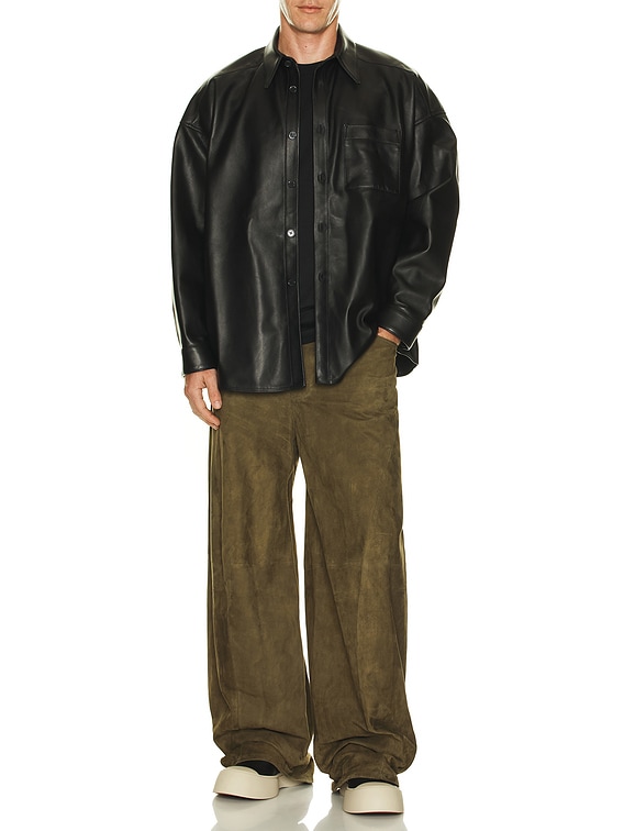 Marni Leather Shirt in Black | FWRD