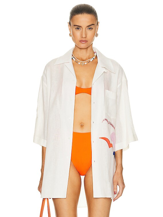 Marni X No Vacancy Inn Cheesecloth Shirt In Limestone in Limestone