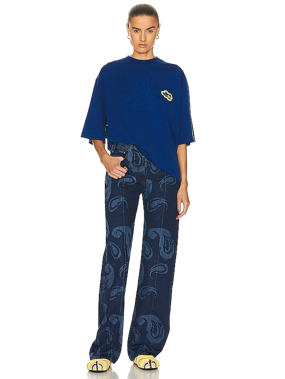 【MARNI】NO VACANCY INN SNAKE LOGO PRINT SHORT SLEEVE TSHIRT Marni x No Vacancy Inn Snake Logo T-Shirt - Royal – Feature