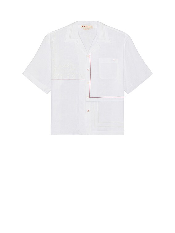 Marni Short Sleeve Shirt in Lily White | FWRD Marni Short Sleeve Shirt in Lily White | FWRD