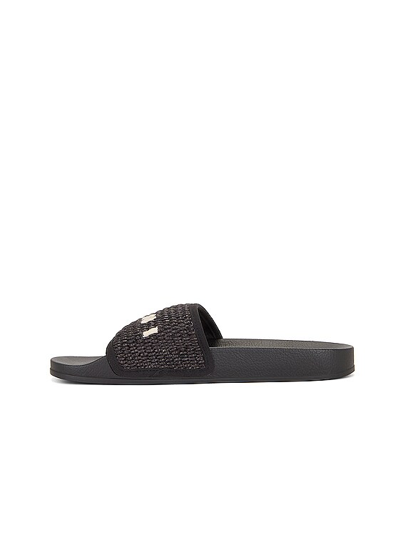 Marni Woven Raffia Sandal in Black | FWRD