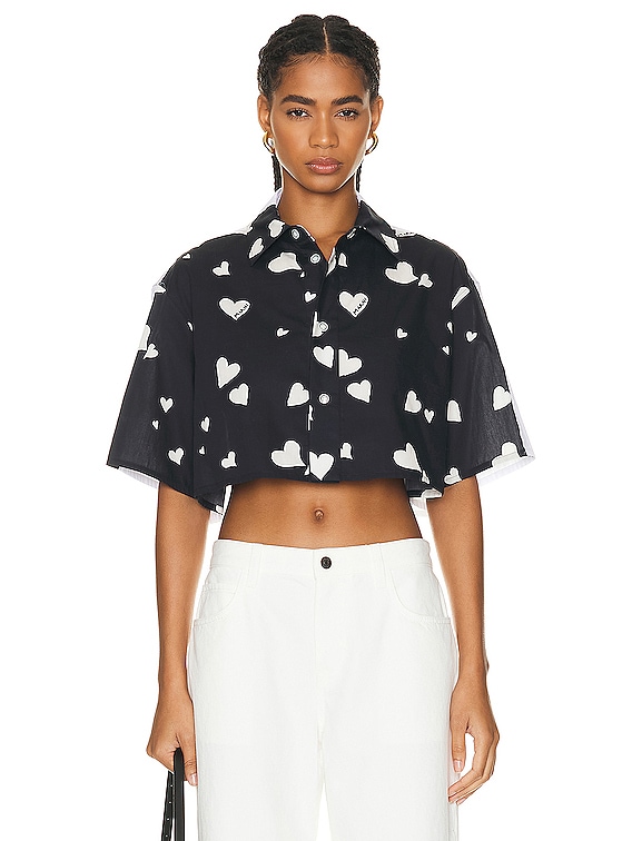 トップス marni Black dishevelled cotton cropped jumper | Marni