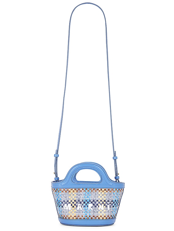 MARNI　TROPICALIA MICRO MARNI Tropicalia micro leather and embroidered faux raffia