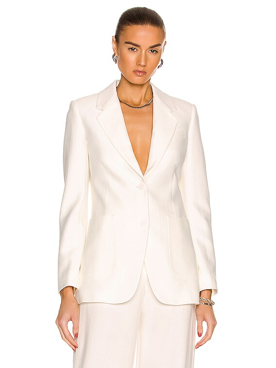 Fox Blazer in White FWRD Women Clothing Jackets Blazers 
