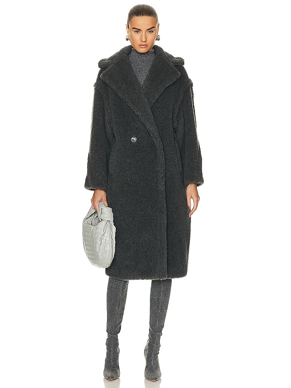 Max Mara Teddy Coat in Medium Grey | FWRD