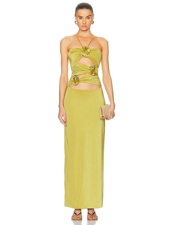maygel coronel green dress Veranera in Pascolo red embroidered dress
