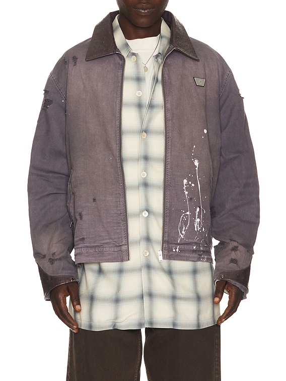 MISBHV 1997 Paint Splatter Canvas Work Jacket in Graphite | FWRD