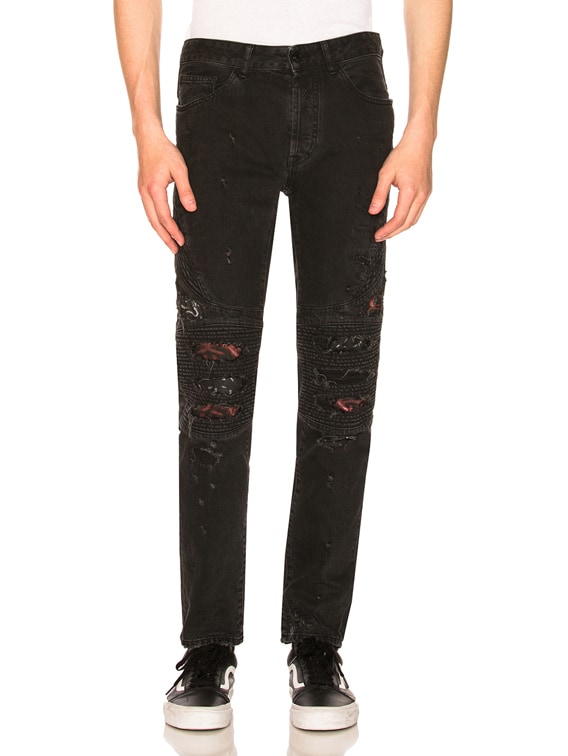 Black Snake Biker Jeans