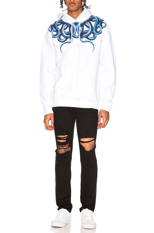Marcelo Burlon Snake Hoodie in White | FWRD