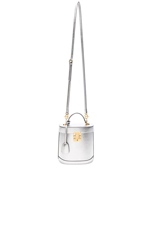 Mark Cross Benchley Bag in Silver Metallic Saffiano | FWRD