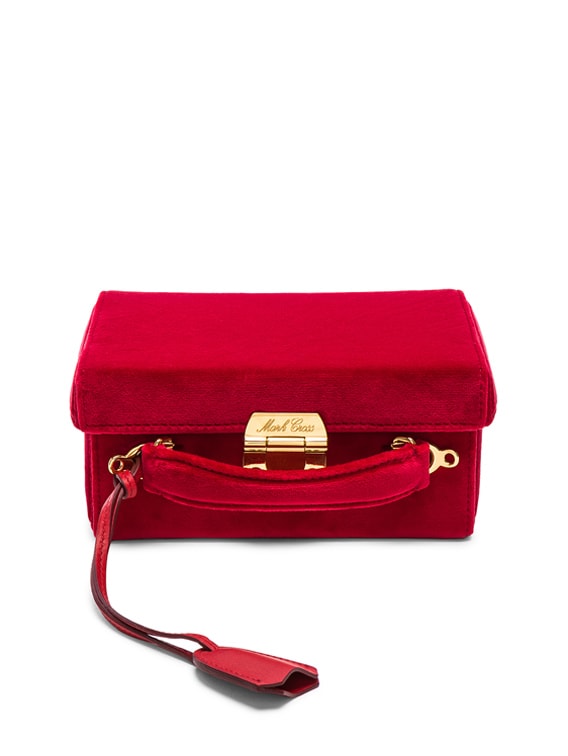 Mark Cross Small Velvet Grace Box Bag in Red