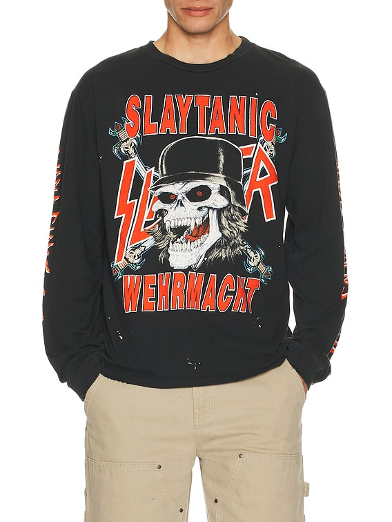 Madeworn Slayer Long Sleeve T-Shirt in Coal | FWRD