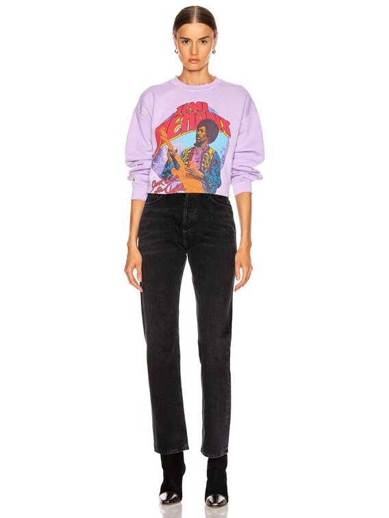 Madeworn Jimi Hendrix Just Ask The Axis Sweatshirt in Lilac | FWRD