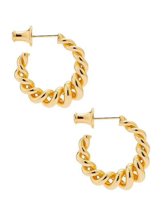 MEGA Twister Hoop Earrings in 14k Yellow Gold Plated | FWRD