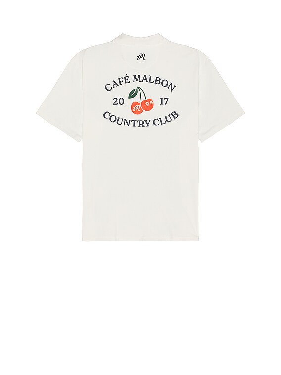 ゴルフ Malbon X CLUBHAUS Tour Polo - White