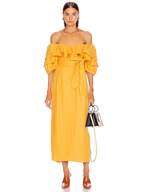 mara hoffman yellow dress