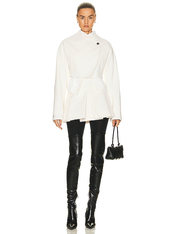 MAXIMILIAN DAVIS Stone Quilted Cropped Jacket in Ivory | FWRD