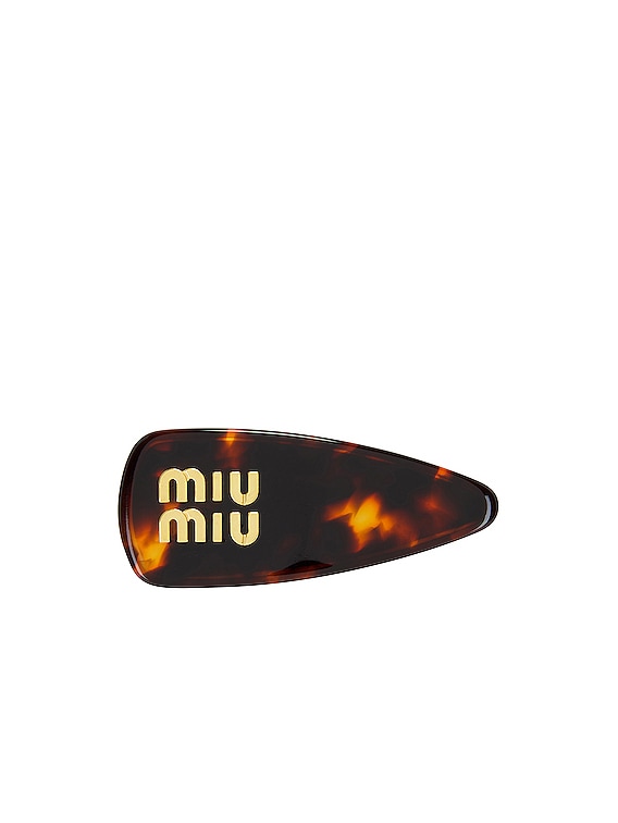 Miu Miu Hair Clip in Oro Tartaruga | FWRD