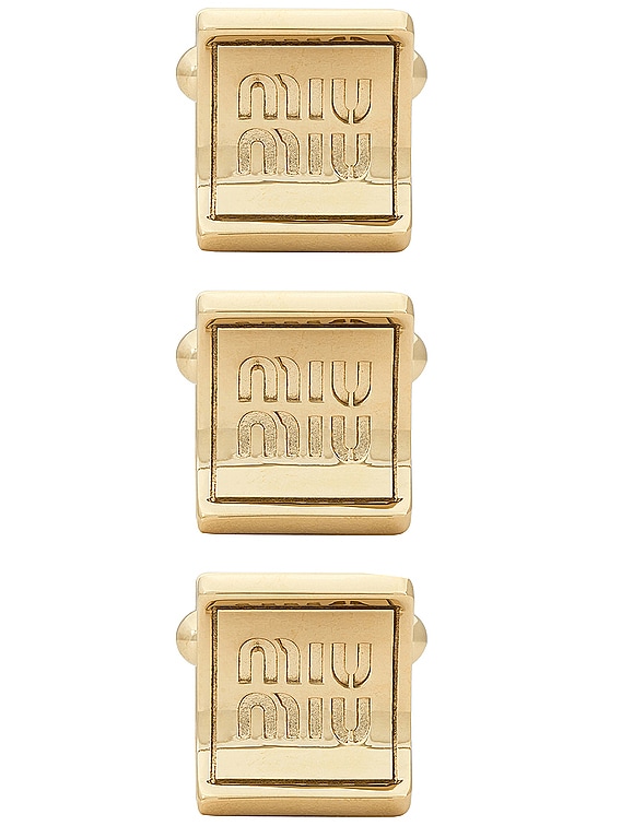 VIP【送料関税込】MIUMIU HAIR CLIPS - 3 PACK Miu Miu Set Of 3 Hair Clips in Oro | FWRD