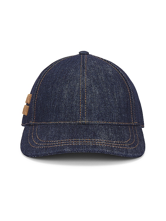 Miu Miu Denim Cap in Blue & Tobacco | FWRD