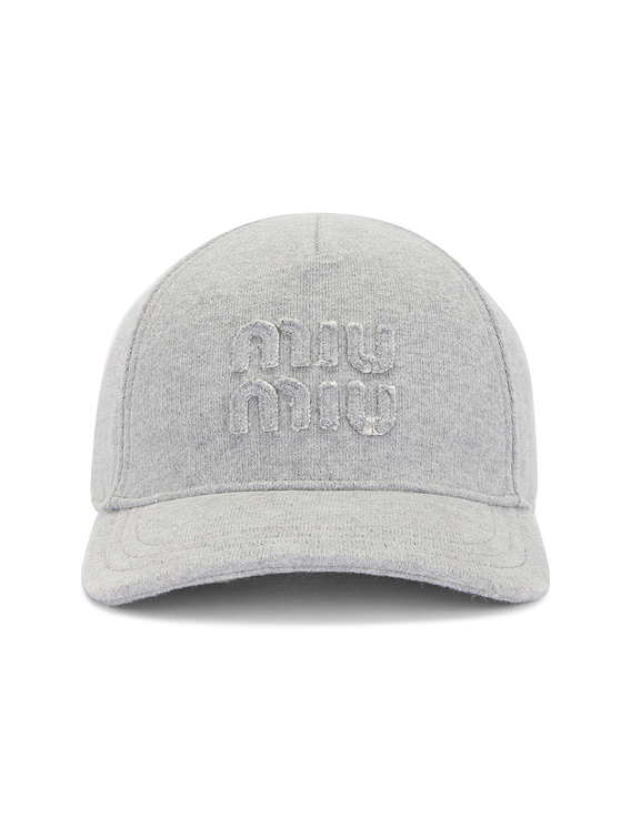 MIU MIU | DENIM & CORDUROY BASEBALL CAP GREY キャップ UNISEX Miu Miu Baseball Hat in Grey | FWRD