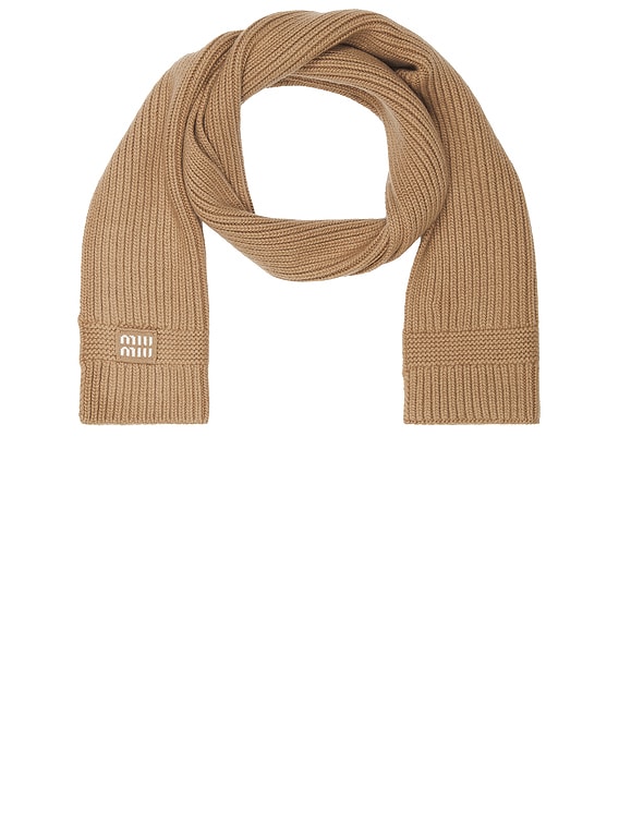 【Miu Miu 】Wool Blend Scarf Miu Miu Logo mohair and wool-blend scarf Miu Miu