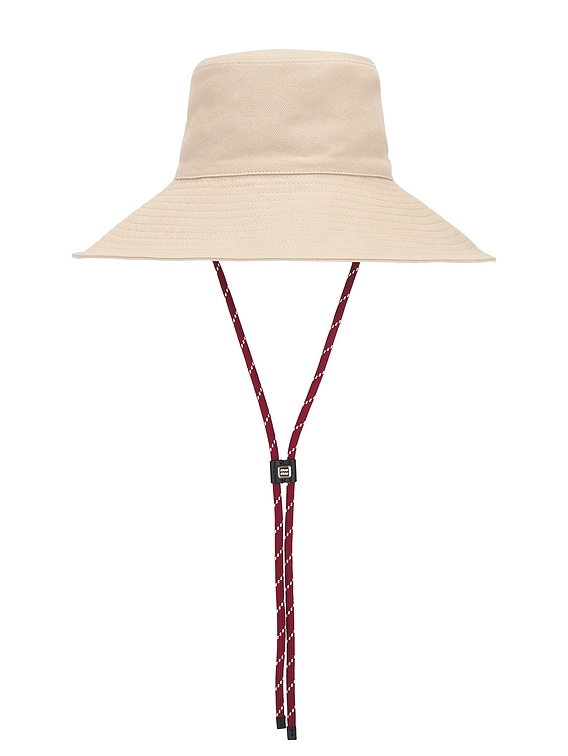 Brand new Miu Miu Bright Red Structured Sun Hat with Back Bow Detail Women main image 4