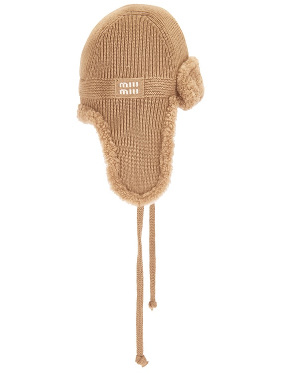 Miu Miu Trapper Hat in Camello | FWRD
