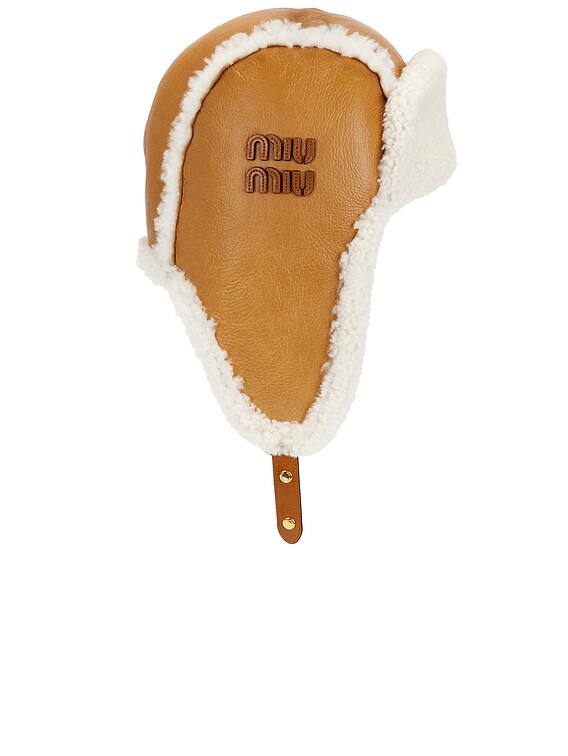 Miu Miu Trapper Hat in Cognac & Naturale | FWRD