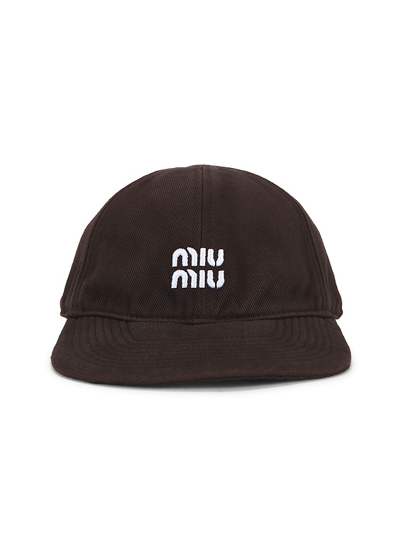 Miu Miu Denim Washed Baseball Cap in Moro & Baltico | FWRD