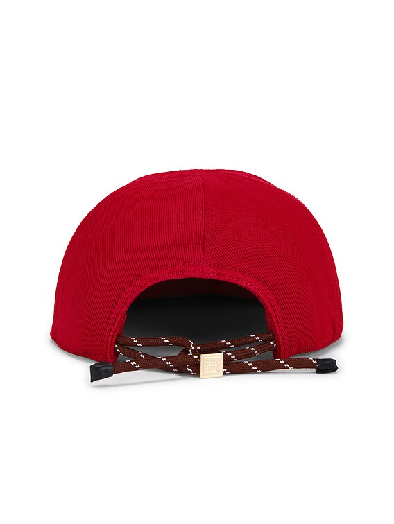 Miu Miu Denim Washed Baseball Cap in Rosso & Tabacco | FWRD