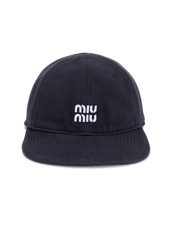 Miu Miu Denim Washed Baseball Cap in Blu & Rosso | FWRD