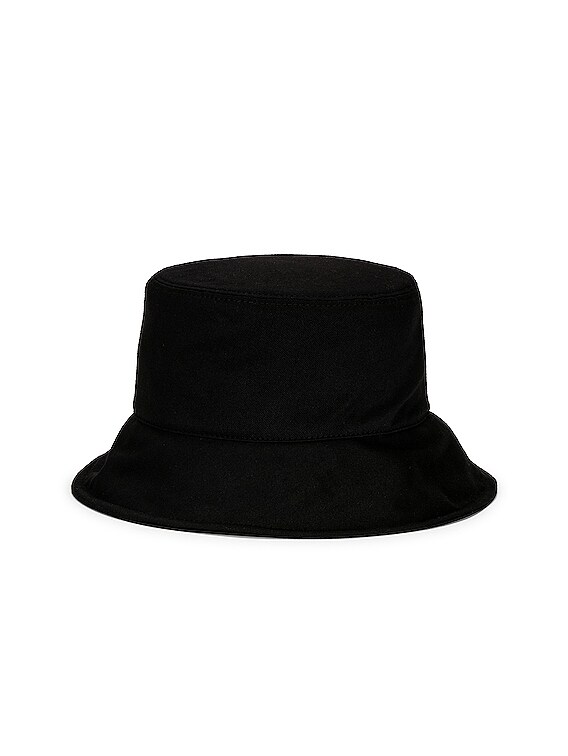 Miu Miu Logo Bucket Hat in Nero & Bianco | FWRD