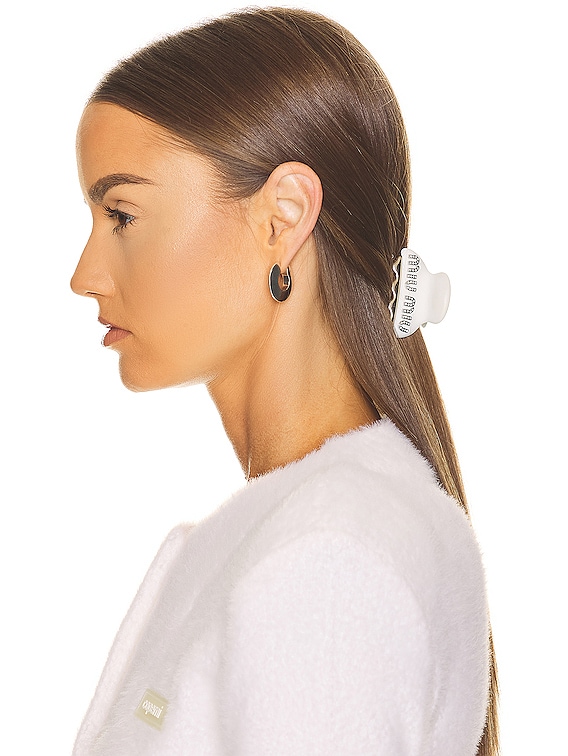 Miu Miu Hair Clip in Bianco, Acciaio, & Crystal | FWRD