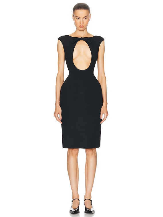 Natte Front Cut Out Midi Dress