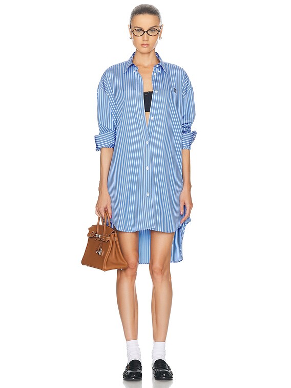 Miu Miu Mini Shirt Dress in Azzurro | FWRD