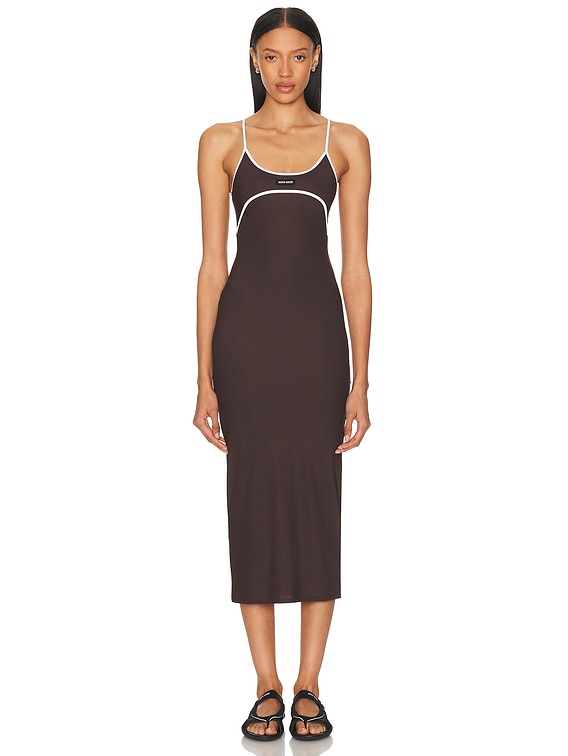 Miu Miu Midi Dress in Ebano & Bianco | FWRD