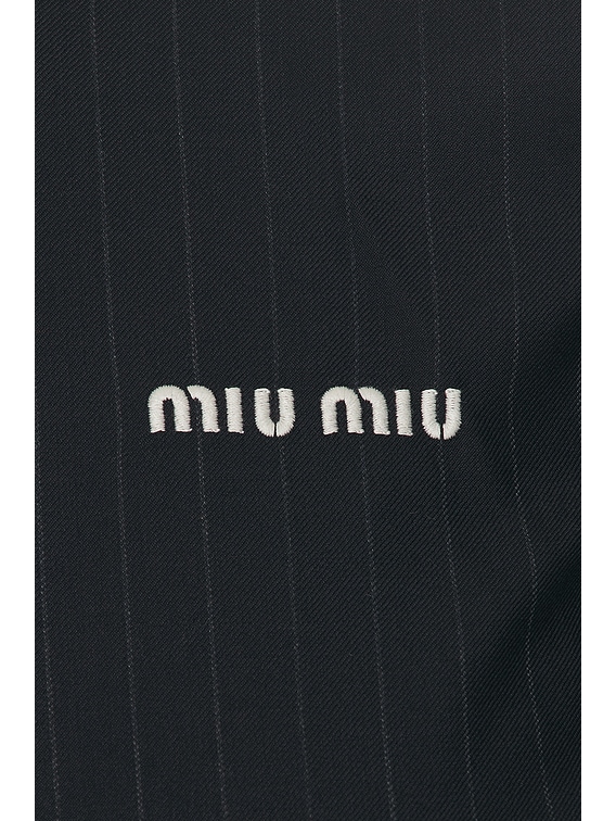 Miu Miu Short Sleeve Mini Dress in Bleu | FWRD