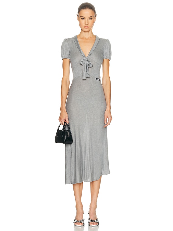 Miu Miu Jersey Seta Dress in Grigio | FWRD