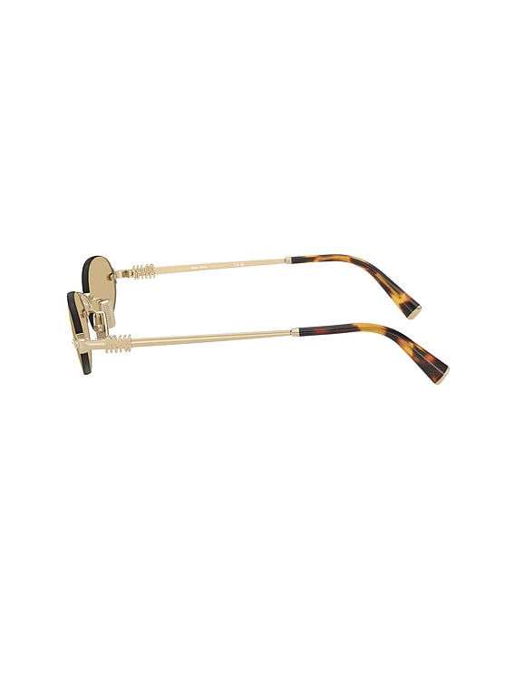Miu☆ Miu Miu Oval Sunglasses in Pale Gold | FWRD