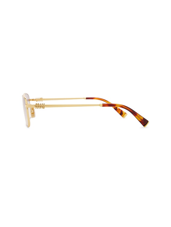 Miu Miu Rectangular Sunglasses in Gold | FWRD