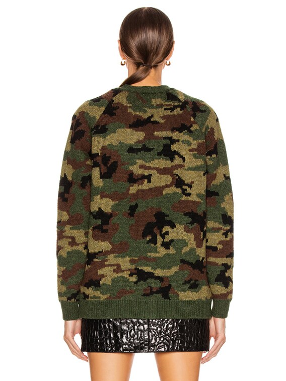 miu miu camo cardigan