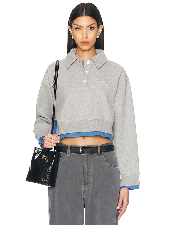 Miu Miu Polo Sweatshirt in Grigio | FWRD