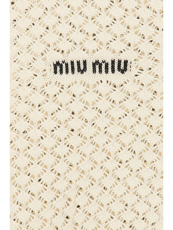 Miu Miu Short Sleeve Sweater in Naturale | FWRD